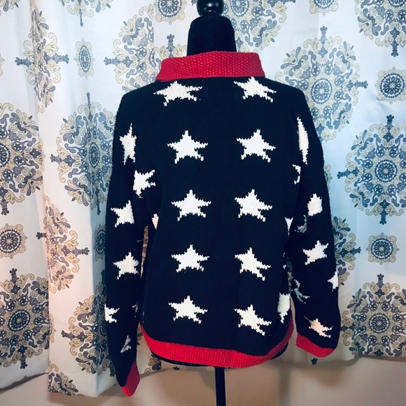 PLANET EARTH IMPORTS Navy Star long Sleeve Sweater - Picture 4 of 7